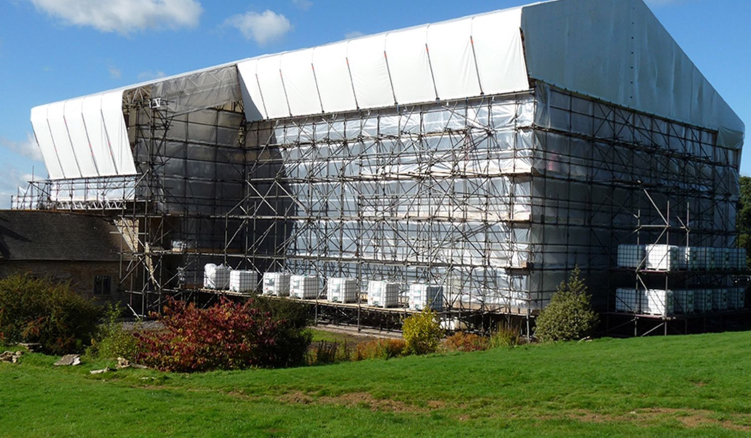 Shanks House - Freestanding Layher Temporary Roof & Access Scaffold