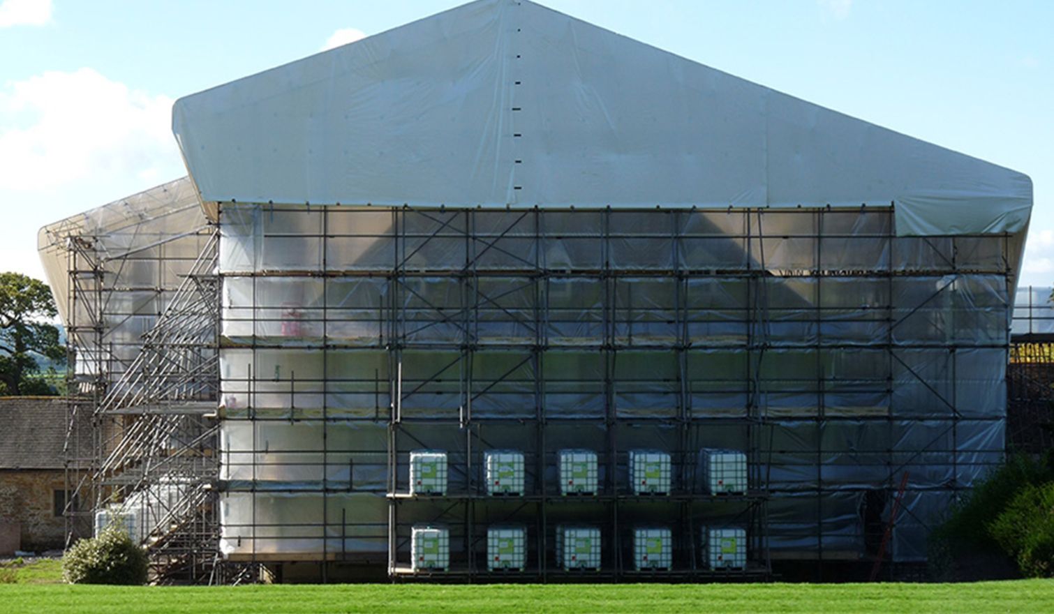 Shanks House - Freestanding Layher Temporary Roof & Access Scaffold