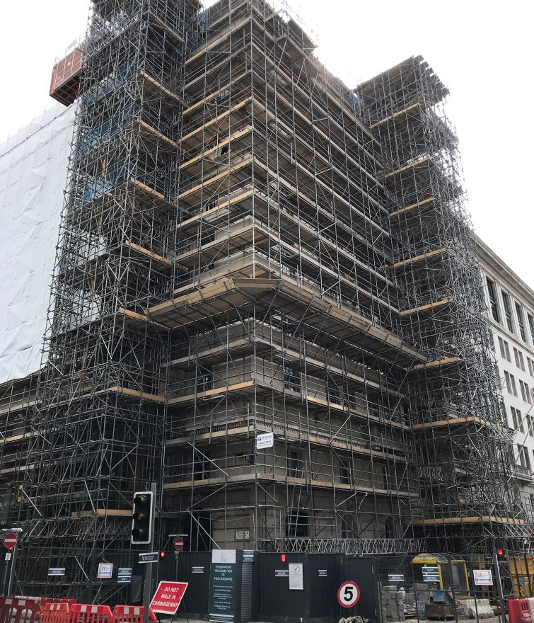 India Building, Liverpool - Various Scaffolds