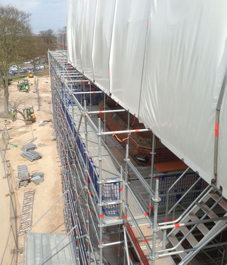 Tempsford Hall - Layher Keder XL Rolling Roof and Allround Access Scaffold